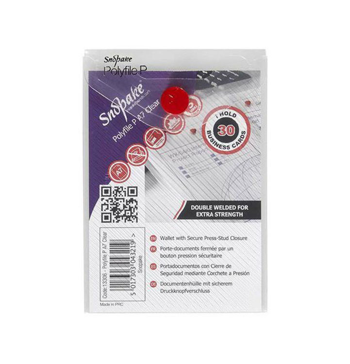 Picture of 13306-A7 Snopake Polyfile Portrait Folder Clear